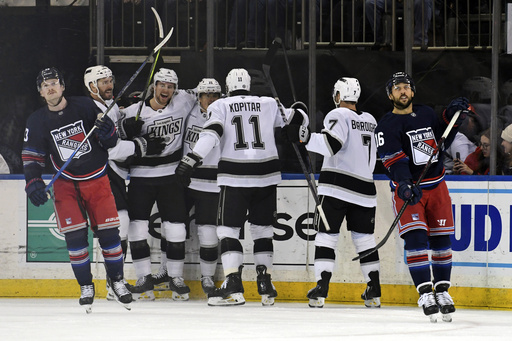 Rangers netminder Igor Shesterkin removed from game after surrendering five goals to Kings