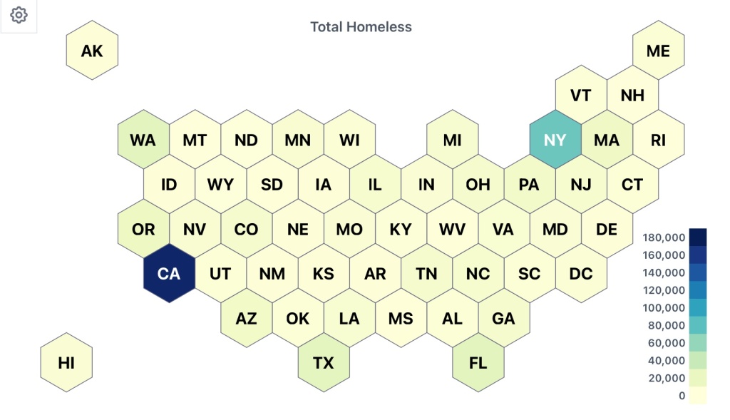 Homelessness in the U.S. hits record levels. Population by State 2024 (Photo: World Population Review)