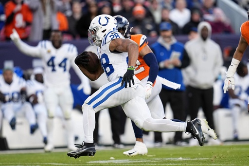 Jordan Battle of Cincinnati and Jonathan Taylor from Indianapolis fumble before crossing goal line, nullifying touchdowns.