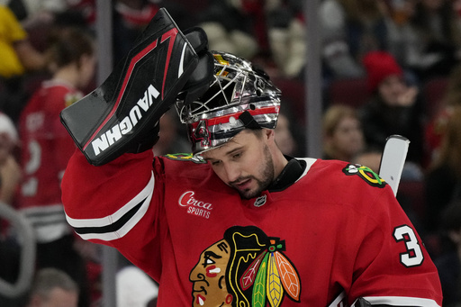 Blackhawks put goaltender Petr Mrazek on injured reserve due to left groin strain