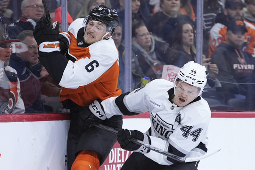 Kopitar and Fiala net two goals each as Kings come back to defeat Flyers 7-3