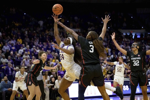 Williams nets career-best 32 points as No. 5 LSU triumphs over Stanford 94-88 in overtime.