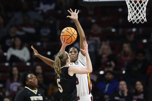 Edwards guides No. 2 South Carolina to a 93-47 victory against Wofford, marking their 65th consecutive home win on Sunday.