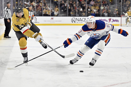 Barbashev nets goal while Hill makes 28 stops to secure Golden Knights’ 1-0 victory against Oilers.