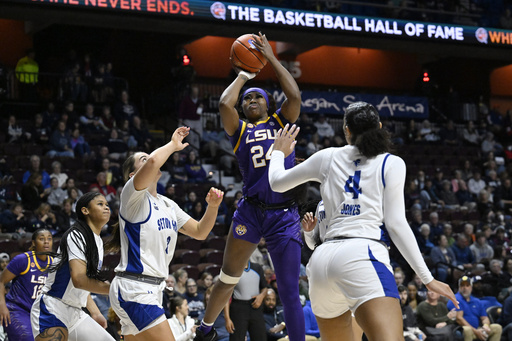 Aneesah Morrow from LSU dominates the boards, ranking first in the nation for rebounds.