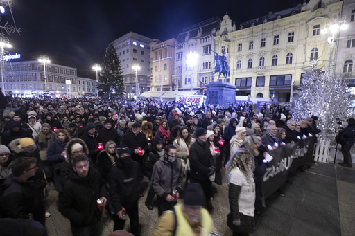 Thousands rally in Croatia to demand safer schools following a student’s fatal stabbing incident