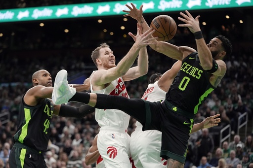 Jayson Tatum nets 23 points, Celtics dominate Raptors 125-71, marking Toronto’s 11th consecutive loss.