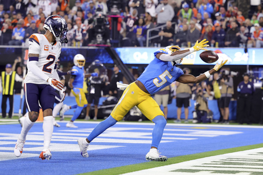 Justin Herbert throws for two TDs, Chargers capitalize on free kick and edge out Broncos 34-27.