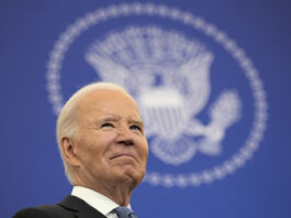 President Joe Biden waits to speak about foreign policy at the State Department in Washington, Monday, Jan. 13, 2025. (AP Photo/Susan Walsh)