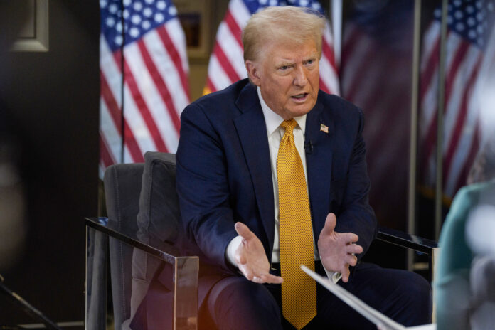 MEET THE PRESS -- Moderator Kristen Welker Interviews President-Elect Donald Trump -- Pictured: President-elect Donald Trump -- (Photo by: Peter Kramer/NBC via Getty Images)