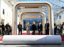 Barry Adelman, Nikki Glaser, Helen Hoehne, Glenn Weiss, Ricky Kirshner at 82nd Annual Golden Globes Red Carpet Rollout at The Beverly Hilton on January 02, 2025 in Beverly Hills, California. (Photo by Michael Buckner/Penske Media via Getty Images)