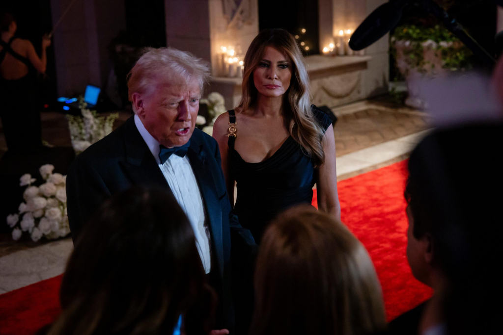 President-elect Donald Trump and Melania Trump on New Year's Eve, 2024.Eva Marie Uzcategui/Getty Images