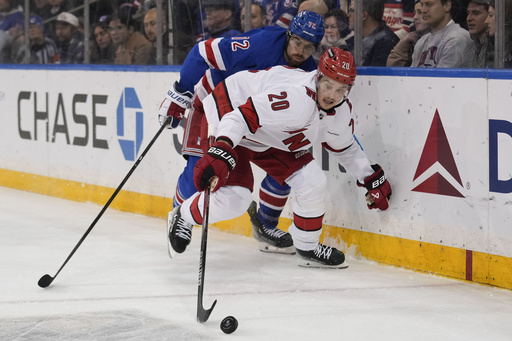 Svechnikov nets a pair as Hurricanes shut out Rangers 4-0