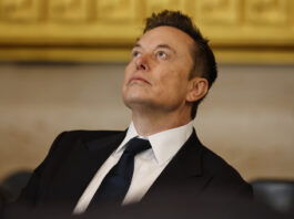 Elon Musk arrives before the 60th Presidential Inauguration in the Rotunda of the U.S. Capitol in Washington, Monday, Jan. 20, 2025. (Chip Somodevilla/Pool Photo via AP)