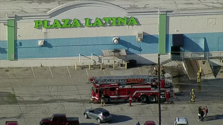 The Plaza Latina shopping center in Dallas. (KDFW)

