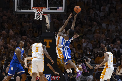 Brea tallies 18 points, guiding No. 12 Kentucky to a 78-73 victory over No. 8 Tennessee