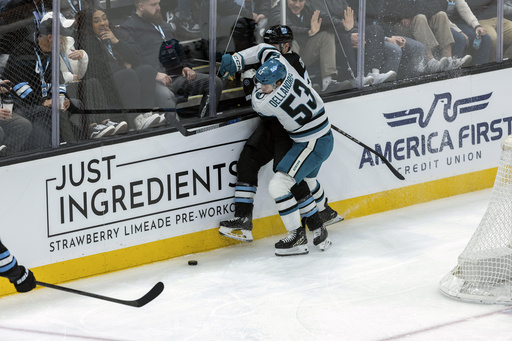 Hayton’s last-minute strike secures 2-1 victory for Utah against Sharks.