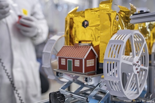 Swedish miniature red house embarks on lunar mission to space