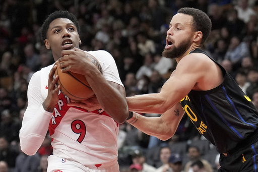 Agbaji and Barnes propel Raptors to a 104-101 victory against the Warriors.