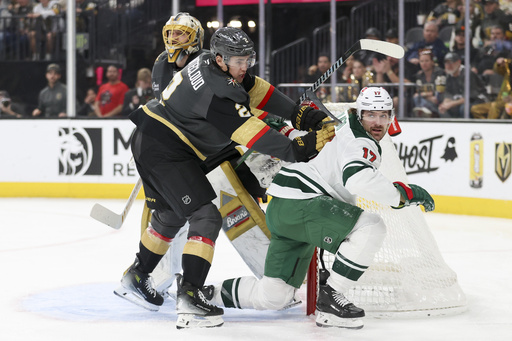 Dorofeyev scores twice and adds an assist as Golden Knights defeat Wild 4-1 for NHL lead share