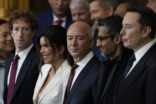 Guests including Mark Zuckerberg, Jeff Bezos, Sundar Pichai and Elon Musk, 