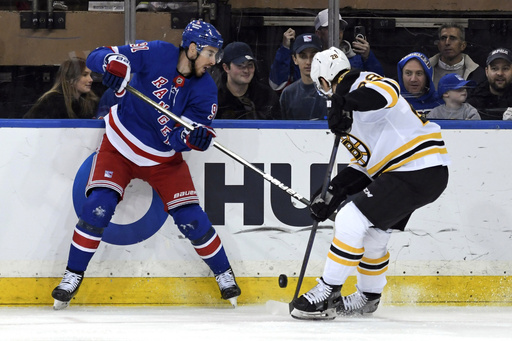 Rangers snap 4-game losing streak with 2-1 win over Bruins as Zibanejad and Berard score, Quick makes 32 saves