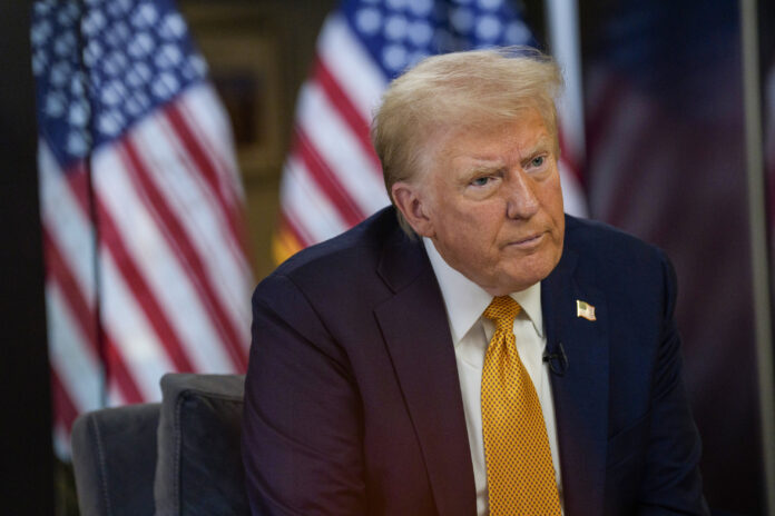 MEET THE PRESS -- Moderator Kristen Welker Interviews President-Elect Donald Trump -- Pictured: President-elect Donald Trump -- (Photo by: Peter Kramer/NBC via Getty Images)