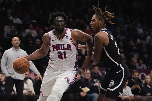 Embiid leads 76ers to a 123-94 win against the undermanned Nets