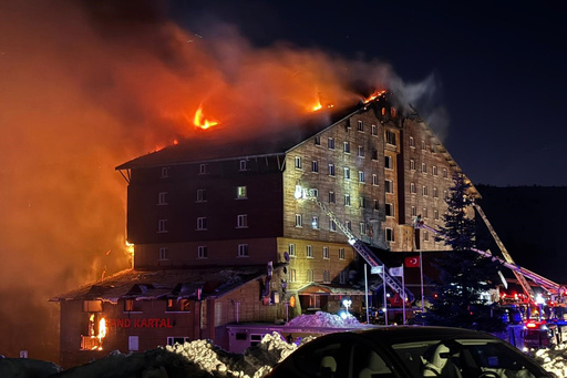 Hotel blaze at a ski resort in northwestern Turkey claims 10 lives and injures 32.