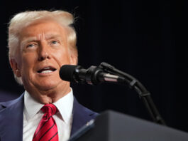 President Donald Trump speaks at the 2025 House Republican Members Conference Dinner at Trump National Doral Miami in Doral, Fla., Monday, Jan. 27, 2025. (AP Photo/Mark Schiefelbein)