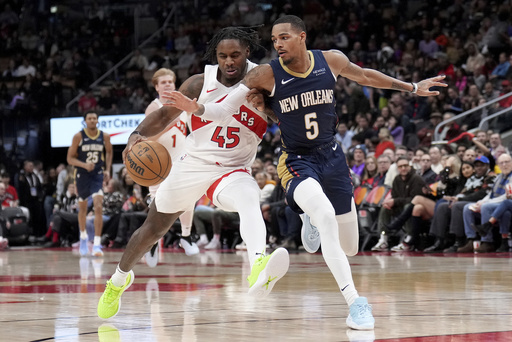 Poeltl and Barnes propel Raptors to a 113-104 victory over Pelicans, marking Toronto’s first four-game winning streak since 2023.