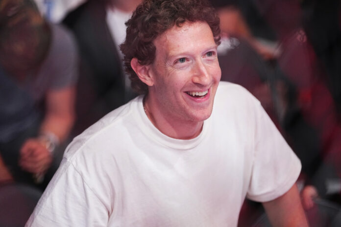 LAS VEGAS, NEVADA - APRIL 13: Mark Zuckerberg attends the UFC 300 event at T-Mobile Arena on April 13, 2024 in Las Vegas, Nevada. (Photo by Jeff Bottari/Zuffa LLC via Getty Images)