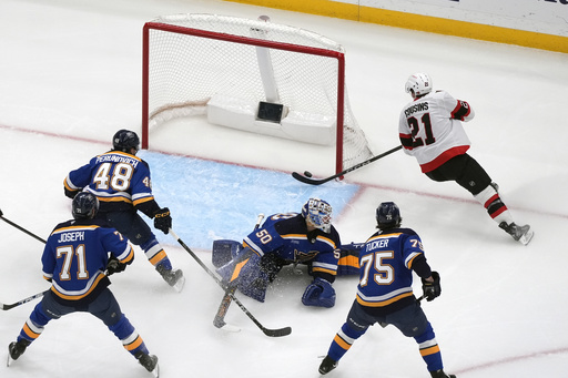 Brandon Saad achieves his third career hat trick, leading Blues to a 4-0 victory over Senators