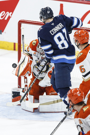 Troy Terry nets his second overtime goal, propelling the Ducks to a 4-3 victory over the Jets.