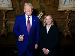 Donald Trump meets Italian PM Giorgia Meloni at Mar-a-Lago