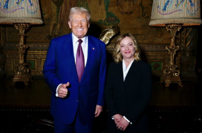 Donald Trump meets Italian PM Giorgia Meloni at Mar-a-Lago