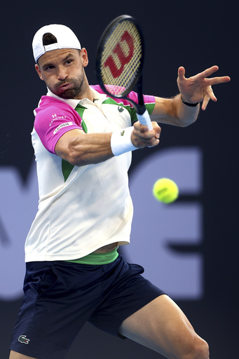 Grigor Dimitrov withdraws due to groin injury in Brisbane International semifinal match.