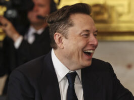 Elon Musk arrives before the 60th Presidential Inauguration in the Rotunda of the U.S. Capitol in Washington, Monday, Jan. 20, 2025. (Chip Somodevilla/Pool Photo via AP)