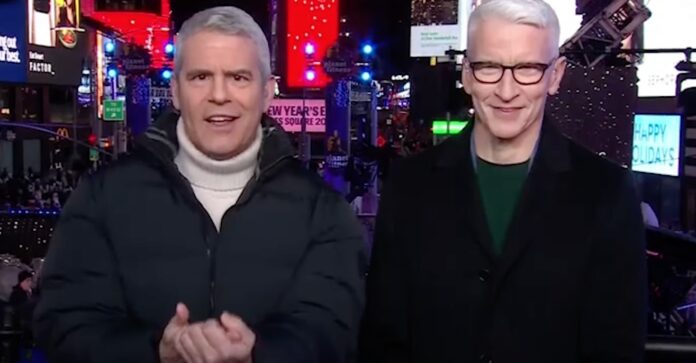 Anderson Cooper and Andy Cohen rang in 2025 in Times Square (Photo: CNN/YouTube)