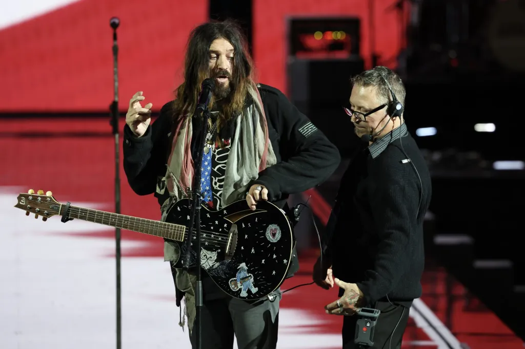 Trace Cyrus said he “barely” recognized his father when he took the stage in Washington, DC, on Monday.
Getty Images