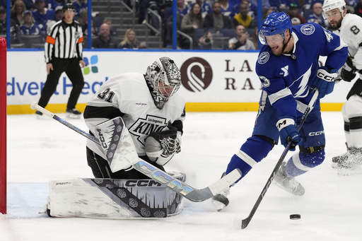 Vasilevskiy makes 28 saves, Hagel nets a pair as Tampa Bay shuts out Los Angeles 3-0