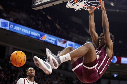 Hubbard’s late free throws save No. 14 Mississippi State in a 65-60 victory against South Carolina