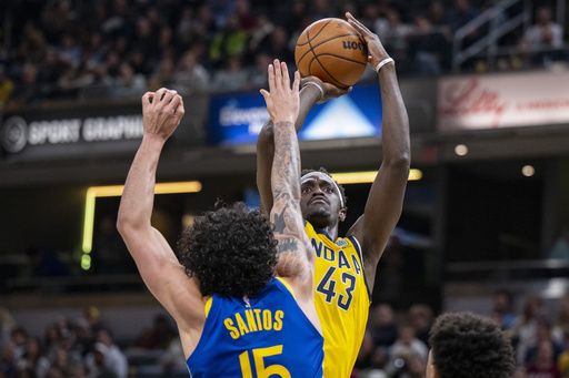 Tyrese Haliburton and Pascal Siakam net 25 points each, leading Pacers to 108-96 victory over depleted Warriors