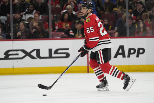 Bertuzzi and Jones lead Blackhawks to victory over struggling Golden Knights 5-3.