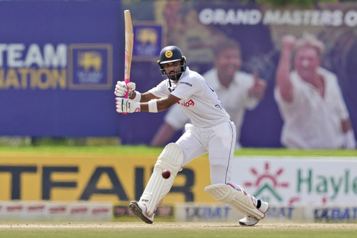 Sri Lanka manages 136 for five while responding to Australia’s 654 in the first cricket Test.