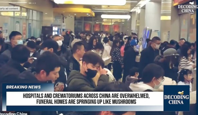 The above is a grab from a video posted online claiming to show an overwhelmed hospital unit in China