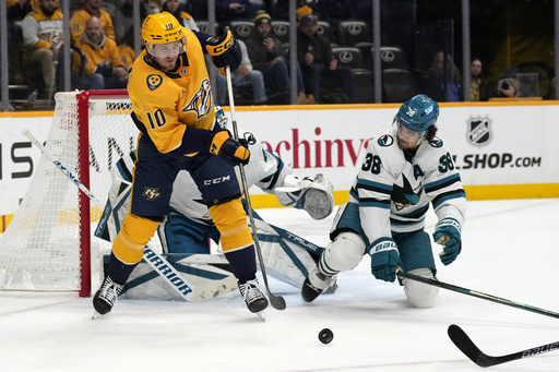 Blankenburg’s tally seals Predators’ thrilling 7-5 comeback victory against Sharks