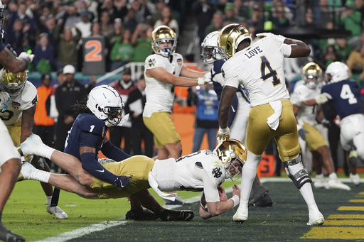 Notre Dame’s QB Riley Leonard faces injury concern but bounces back to lead Irish to CFP title game.