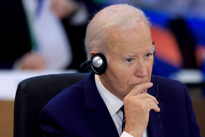 RIO DE JANEIRO, BRAZIL - NOVEMBER 19: Joe Biden president of the United States participates in a working session as part of the G20 Summit Rio de Janeiro 2024 at Museu de Arte Moderna on November 19, 2024 in Rio de Janeiro, Brazil. The 2024 G20 Summit takes place in Brazil for the first time. The event gathers leaders of the most important economies. Starvation, sustainable development and social inclusion are some of the issues to be during the summit. (Photo by Buda Mendes/Getty Images)