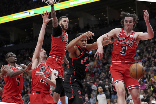 Bulls defeat Raptors 122-106, snapping Toronto’s five-game winning streak